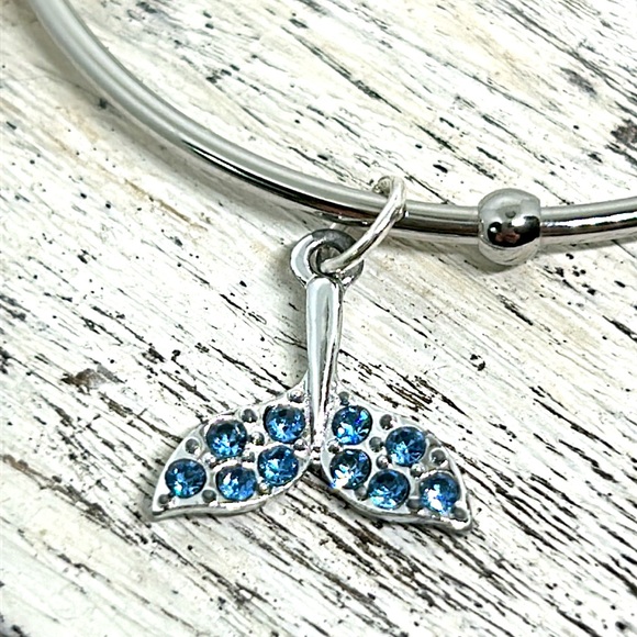 Handmade Silver Mermaid Charm Bracelet with Blue Accents - Picture 6 of 7
